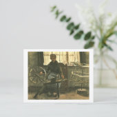 ウーマンリーリングヤーン(F1139)ヴァンゴッホファインアート ポストカード (スタンド正面)