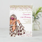 ウーマンレインボー誕生日招待状 招待状 (スタンド正面)