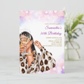 ウーマンレインボー誕生日招待状 招待状 (スタンド正面)