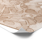 ウーマンレッドクレヨン勉強アルフォンスミュシャアールヌーボー ポスター (角)