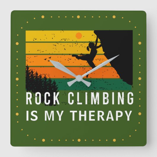 ウーマンロック登山は私のセラピーエクストリームスポーツ スクエア壁時計 (正面)