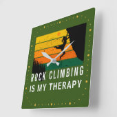 ウーマンロック登山は私のセラピーエクストリームスポーツ スクエア壁時計 (傾斜)
