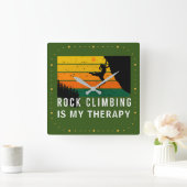 ウーマンロック登山は私のセラピーエクストリームスポーツ スクエア壁時計 (ホーム)