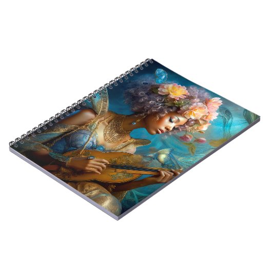 ウーマン遊ズルテアフリカ系アメリカファンタジーアート ノートブック (左側)