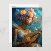 ウーマン遊ズルテアフリカ系アメリカファンタジーアート ポストカード (正面/裏面)