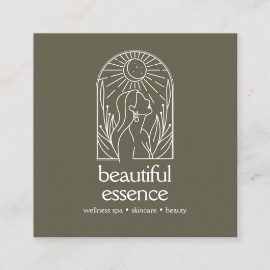 ウーマン離れムーンアーチ美しいウェルネススパセージ スクエア名刺 (正面)