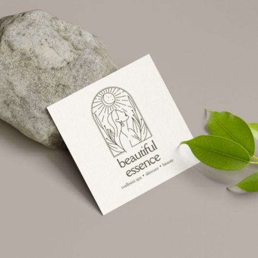 ウーマン離れムーンアーチ美しいウェルネススパセージ スクエア名刺