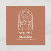 ウーマン離れムーンアーチ美しいウェルネステラコッタ スクエア名刺 (正面)