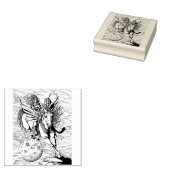 ウーマン・ウォリアー飛んでいる・ホース・ペガサス・ファンタジー・ヒーロー ラバースタンプ (押印)