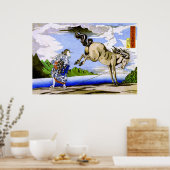 ウーマン&ホース国芳日本のファインアート ポスター (キッチン)