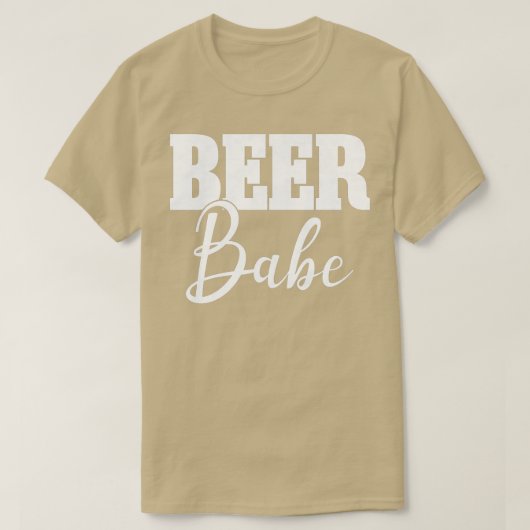 ウーメンおもしろいズビアバーベビール飲み女とウォマ Tシャツ (デザイン正面)