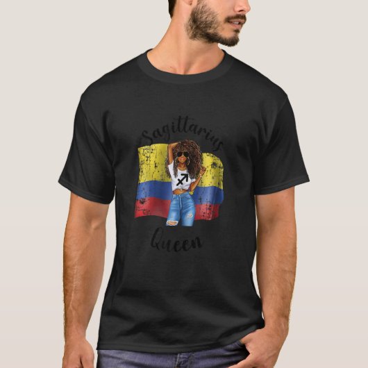 ウーメンズアフロコロンビア射手座クイーンアフリカCo Tシャツ (正面)
