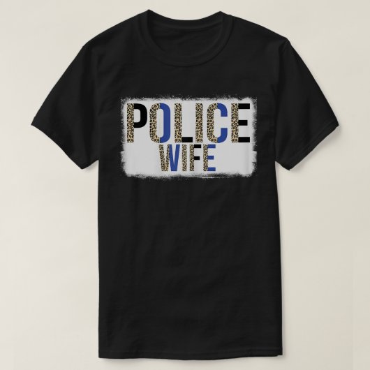 ウーメンズエンミャンレオパード警察の妻ライフシンブルーフラッド Tシャツ (デザイン正面)
