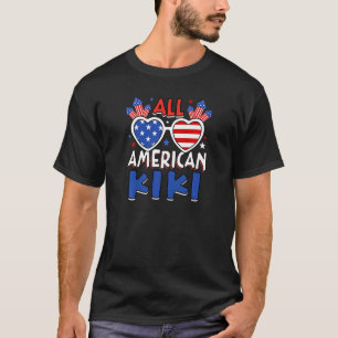 ウーメンズオールアメリカンキキ7月アメリカ国旗4日 Tシャツ