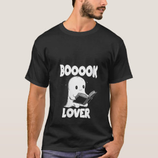 ウーメンズブーックラバーカワイイ幽霊ブックウォームブックラバー Tシャツ