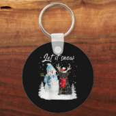 ウーメンズポルトガルの水犬サンタ犬クリスマスサン キーホルダー (正面)