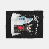 ウーメンズポルトガルの水犬サンタ犬クリスマスサン フリースブランケット (正面(横))