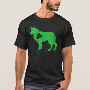 ウーメン縁どスコリー・アイルランド・クローバー・セント・パトリック Tシャツ