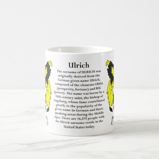 ウーリッヒ家族の紋章付き外衣 コーヒーマグカップ (中央)