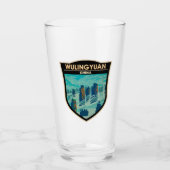 ウーリンユアンシーニックエリア中国旅行芸術ヴィンテージ タンブラーグラス (正面)