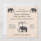 ウーリーマンモスグッドタイムズボーイズバースデーパーティー 招待状 (裏面)