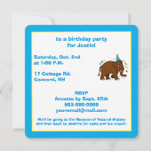 ウーリーマンモス誕生日招待状 招待状 (裏面)