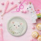 ウーリーランバートニュートラルデザートプレート – ベビーシャワー ペーパープレート (パーティー)