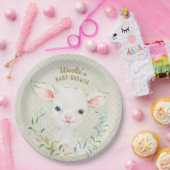 ウーリーランバートニュートラルデザートプレート – ベビーシャワー ペーパープレート (パーティー)