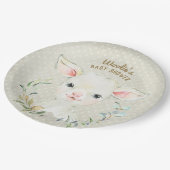 ウーリーランバートニュートラルデザートプレート – ベビーシャワー ペーパープレート (アングル)