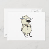 ウールおもしろい羊のファスナー ポストカード (正面/裏面)