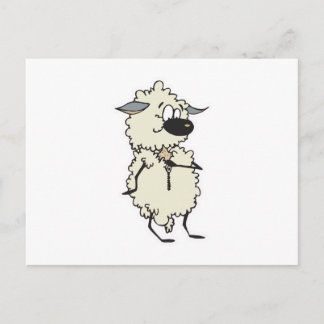 ウールおもしろい羊のファスナー ポストカード