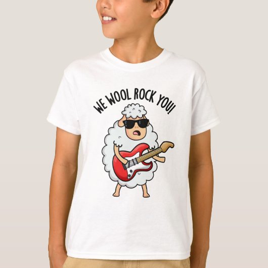 ウールであなたをロックする 羊のダジャレ Tシャツ (正面)