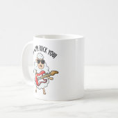ウールでロックする 羊のダジャレ コーヒーマグカップ (正面左)
