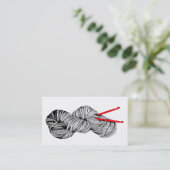 ウールのスケインとクロシェのフックヴィンテージ型 名刺 (スタンド正面)