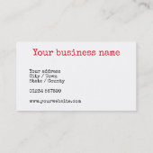 ウールのスケインとクロシェのフックヴィンテージ型 名刺 (裏面)