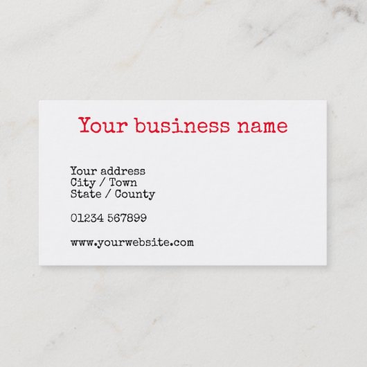 ウールのスケインとクロシェのフックヴィンテージ型 名刺 (裏面)