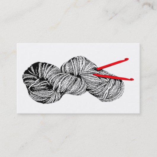 ウールのスケインとクロシェのフックヴィンテージ型 名刺 (正面)