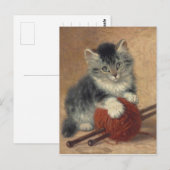 ウールのボールを持つ子猫CC0194 Ronner-Knip ポストカード (正面/裏面)