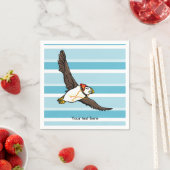 ウールの冬の帽子をかぶったパフィン スタンダードカクテルナプキン (インサイチュ)