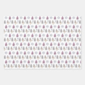 ウールの帽子と可愛いスズメ ラッピングペーパーシート (正面)