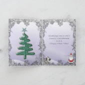 ウールの帽子のクリスマスカードのかわいいシマウマ シーズンカード (内部)