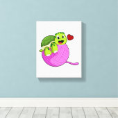 ウールの玉で亀 キャンバスプリント (インサイチュ (ウッドフロア))