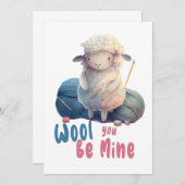 ウールは私のものだ、可愛おもしろいい 招待状 (正面/裏面)