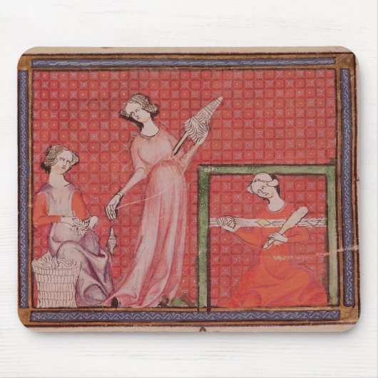 ウールを回している女性 マウスパッド (正面)