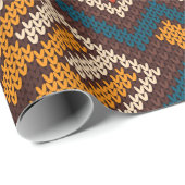 ウールアステカニット上の部族のシームレスなパターン ラッピングペーパー (ロールコーナー)