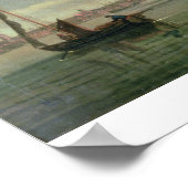 ウールウィッチのテムズ川の軍艦 ポスター (角)