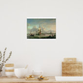 ウールウィッチのテムズ川の軍艦 ポスター (キッチン)