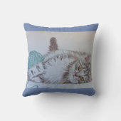 ウールクおもしろいッション付きキュートなグレーのタビーキャットキット クッション (裏面)