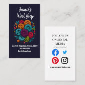 ウールショップ裁縫ワークショップの子供 名刺 (正面/裏面)