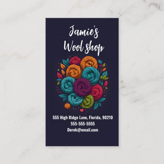 ウールショップ裁縫ワークショップの子供 名刺 (正面)